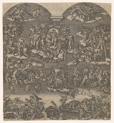 The Last Judgment (Anonymous Engraving) Poster | After Michelangelo Art Print (1550)
