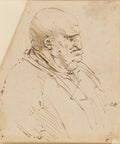 A Caricature of a Bald Fat Man Poster | Leonardo da Vinci Art Print (1485)