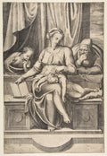 Madonna del Silenzio (Bonasone Engraving) Poster | After Michelangelo Art Print (1561)