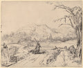 Landscape with Sportsman and Dog Poster | Rembrandt van Rijn Art Print (1653)