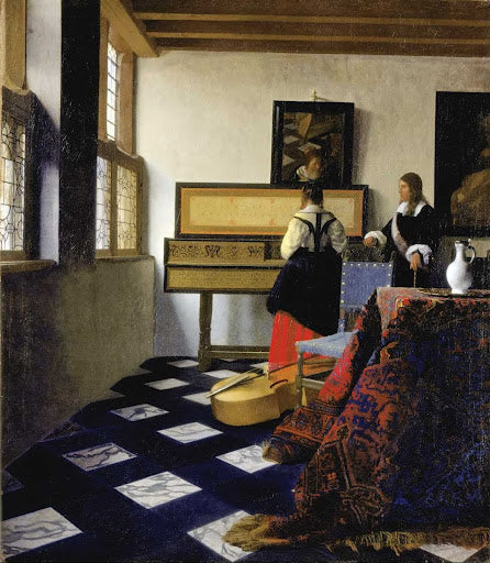 The Music Lesson Poster | Johannes Vermeer Art Print (1662)