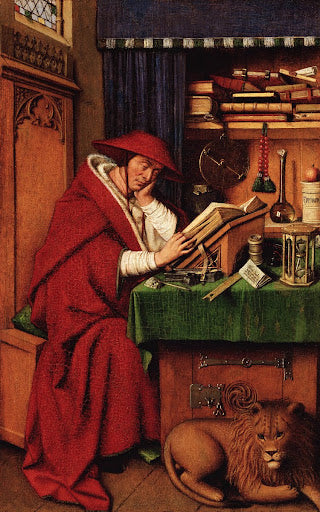 Saint Jerome in His Study Poster | Jan van Eyck Art Print (1442)