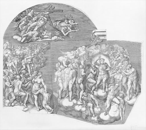 The Last Judgment (Ghisi Engraving) Poster | After Michelangelo Art Print (1545)