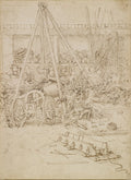 A Scene in an Arsenal Poster | Leonardo da Vinci Art Print (1485)