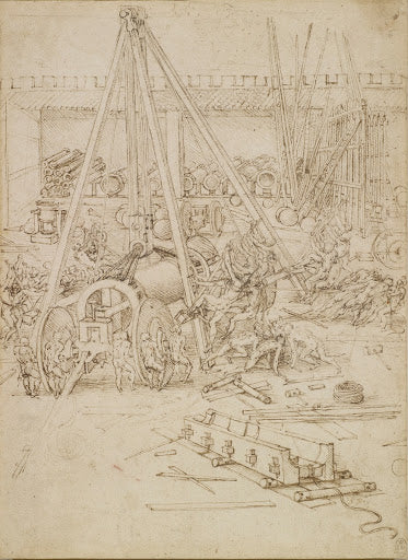 A Scene in an Arsenal Poster | Leonardo da Vinci Art Print (1485)