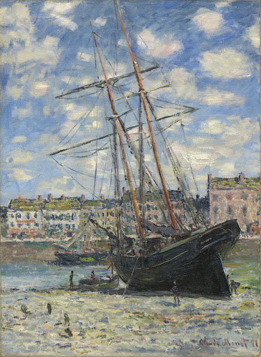 Boat Lying at Low Tide Poster | Claude Monet Art Print