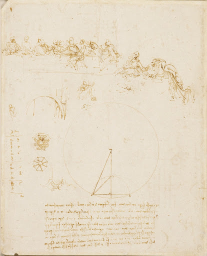 Sketches for the Last Supper and Other Studies Poster | Leonardo da Vinci Art Print (1492)