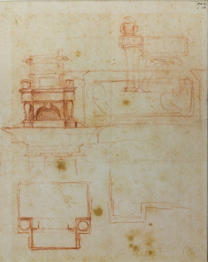 Studies for the Thrones of the New Sacristy Tombs Poster | Michelangelo Art Print (1520)