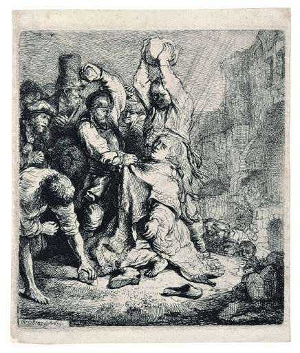 The Stoning of St Stephen Poster | Rembrandt van Rijn Art Print (1635)