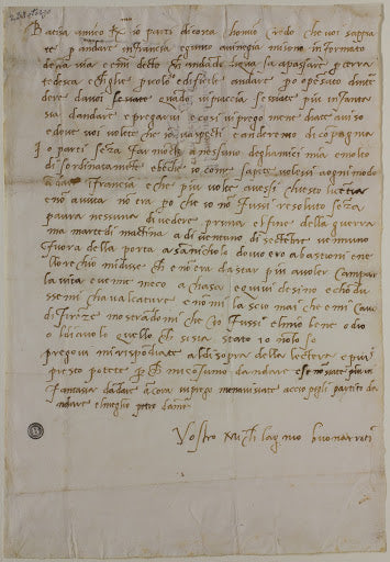 Letter to Battista della Palla Poster | Michelangelo Art Print (1529)
