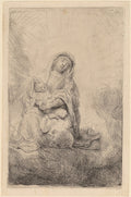 Virgin and Child in the Clouds Poster | Rembrandt van Rijn Art Print (1641)