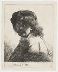Self-Portrait in a Cap and Scarf Poster | Rembrandt van Rijn Art Print (1633)