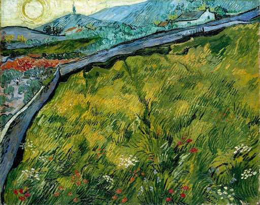 Enclosed Wheat Field with Rising Sun Poster | Vincent van Gogh Art Print (1889)