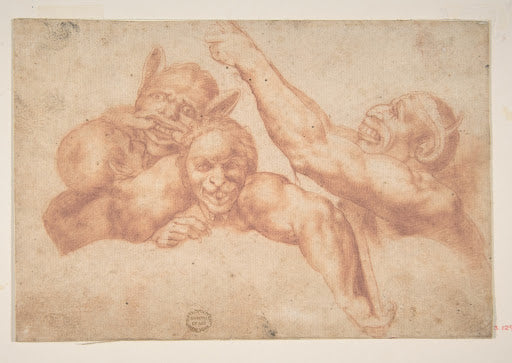 Study of Figures for the Last Judgment Poster | Michelangelo Art Print (1540)
