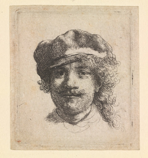 Self-Portrait in a Soft Cap Poster | Rembrandt van Rijn Art Print (1634)