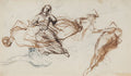 Various Studies with a Seated Nude Poster | Paul Cézanne Art Print