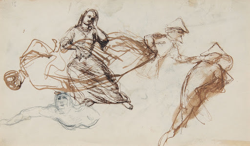 Various Studies with a Seated Nude Poster | Paul Cézanne Art Print