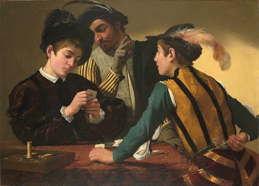 The Cardsharps Poster | Caravaggio Art Print (1595)