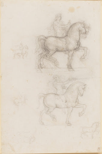 Designs for an Equestrian Monument IV Poster | Leonardo da Vinci Art Print (1517)