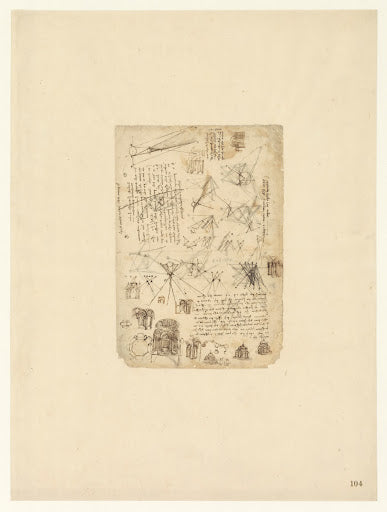 Codex Atlanticus Folio 104 Recto Poster | Leonardo da Vinci Art Print (1508)