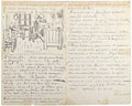 Letter to Paul Gauguin with a Sketch of The Bedroom Poster | Vincent van Gogh Art Print (1888)