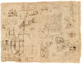 Studies for the Design of a Mechanical Perpetual Wheel Poster | Leonardo da Vinci Art Print (1515)