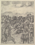 The Crucifixion of Saint Peter (Lucchese Etching) Poster | After Michelangelo Art Print (1550)