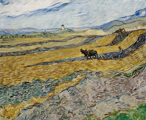 Enclosed Field with Ploughman Poster | Vincent van Gogh Art Print (1889)
