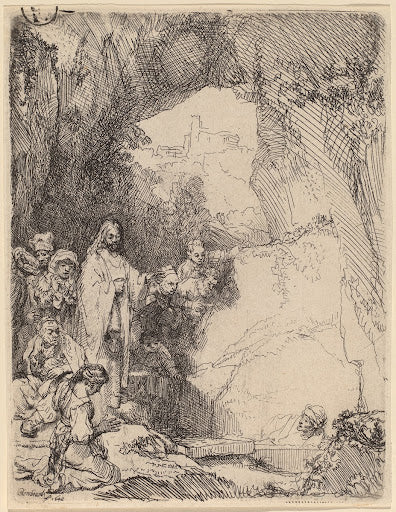 The Raising of Lazarus (Small Plate) Poster | Rembrandt van Rijn Art Print (1642)