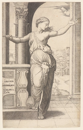 The Death of Lucretia Poster | Marcantonio Raimondi after Raphael Art Print (1511)