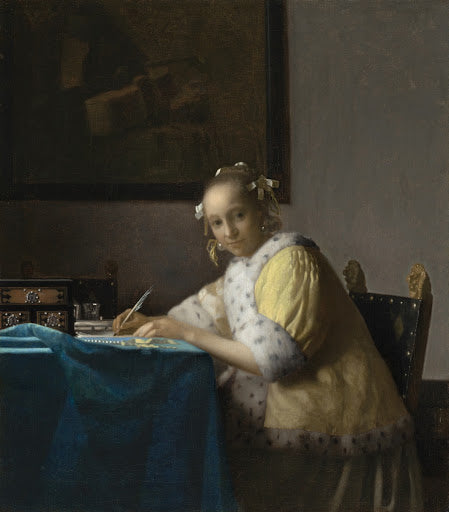 A Lady Writing Poster | Johannes Vermeer Art Print (1665)