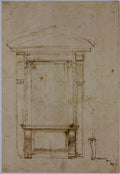 Design for a Kneeling Window Poster | Michelangelo Art Print (1517)