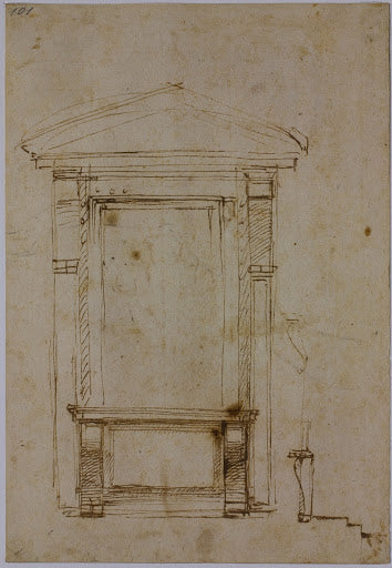 Design for a Kneeling Window Poster | Michelangelo Art Print (1517)