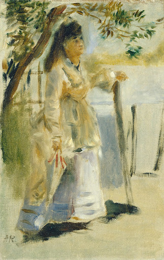 Woman by a Fence Poster | Pierre-Auguste Renoir Art Print (1866)