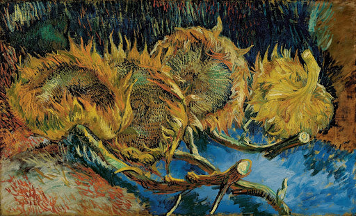 Four Sunflowers Gone to Seed Poster | Vincent van Gogh Art Print (1887)