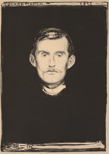 Self-Portrait with Skeleton Arm Poster | Edvard Munch Art Print (1895)