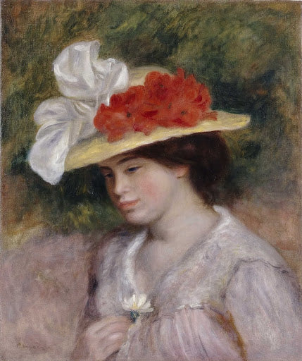 Woman in a Flowered Hat Poster | Pierre-Auguste Renoir Art Print (1889)