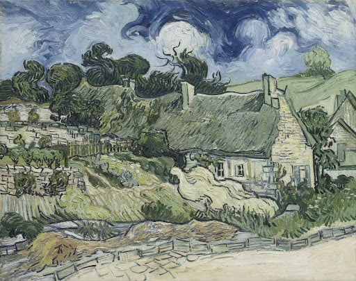 Thatched Cottages at Cordeville Poster | Vincent van Gogh Art Print (1890)