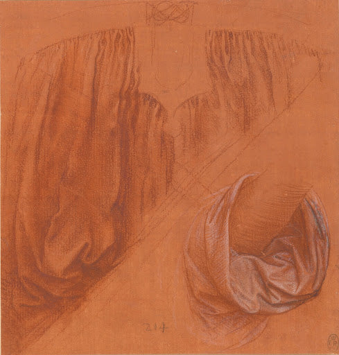 The Drapery of a Chest and Sleeve Poster | Leonardo da Vinci Art Print (1504)