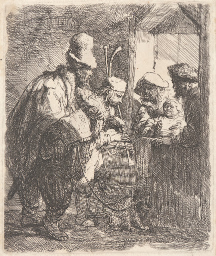 The Strolling Musicians Poster | Rembrandt van Rijn Art Print (1635)