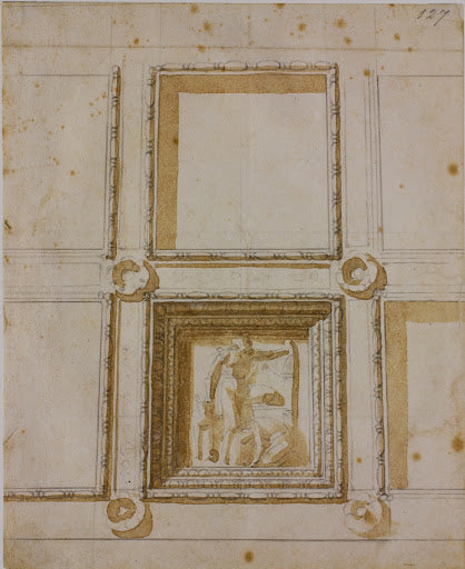 Study for the Dome of the New Sacristy Poster | Michelangelo Art Print (1524)