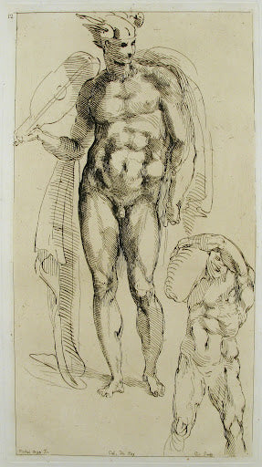 Mercury (Caylus Etching) Poster | After Michelangelo Art Print