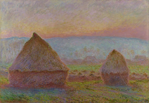 Grainstacks at Giverny; the Evening Sun Poster | Claude Monet Art Print