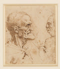 Two Grotesque Profiles Poster | Leonardo da Vinci Art Print (1485)
