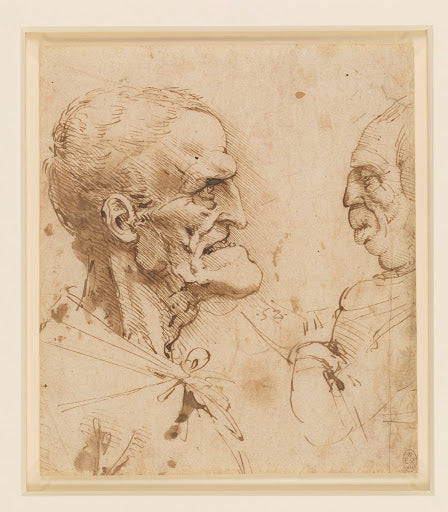 Two Grotesque Profiles Poster | Leonardo da Vinci Art Print (1485)