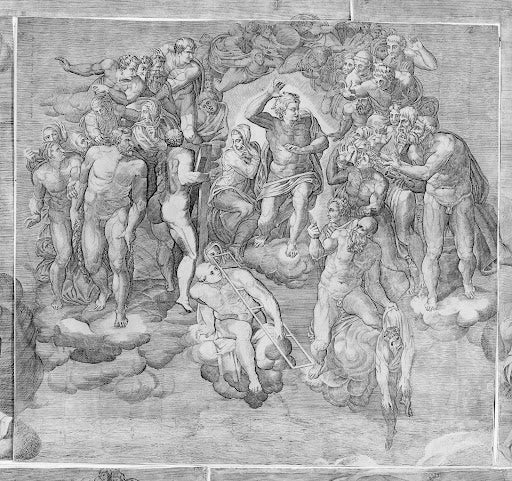 Christ as Judge (della Casa Engraving) Poster | After Michelangelo Art Print (1548)