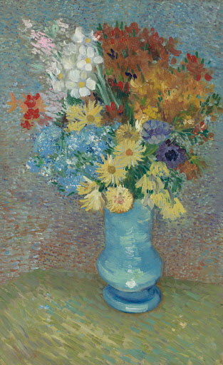 Flowers in a Blue Vase Poster | Vincent van Gogh Art Print (1887)