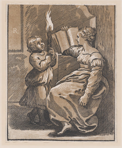 A Sibyl Reading Poster | Ugo da Carpi after Raphael Art Print (1518)