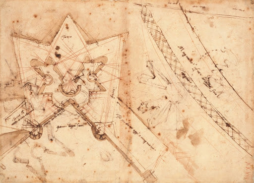 Study of a Fortification for the Porta al Prato Poster | Michelangelo Art Print (1529)