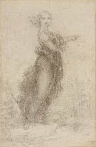 A Woman in a Landscape Poster | Leonardo da Vinci Art Print (1517)